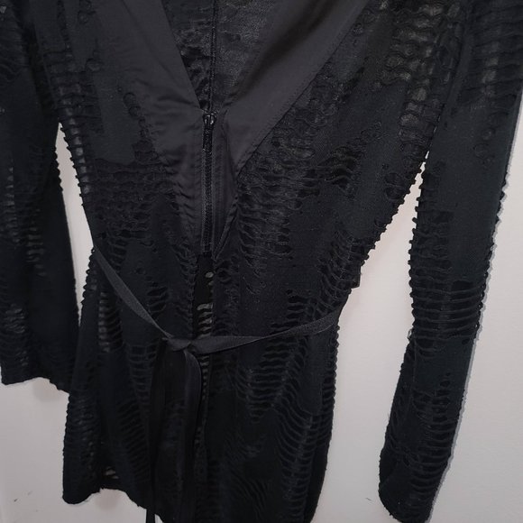 PlastikWrap Textured Hooded Cyberpunk Half Zip Cardigan - Picture 4 of 7